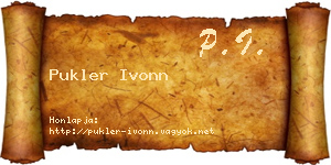 Pukler Ivonn névjegykártya